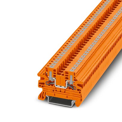 Phoenix Contact Feed-Through Terminal Block; PTV 2.5 OG ; 20A; 600V; 1-Level; #26 - #12; Push-In - Horizontal Entry Connection; Orange